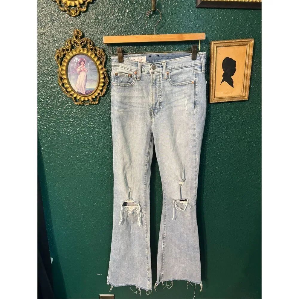 GAP 70s High Rise Flare Jeans Womens 25/0 Light Denim Boho Retro
